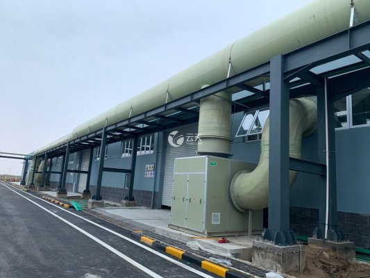 廢氣處理工程前置風(fēng)機(jī)及外管、管廊架